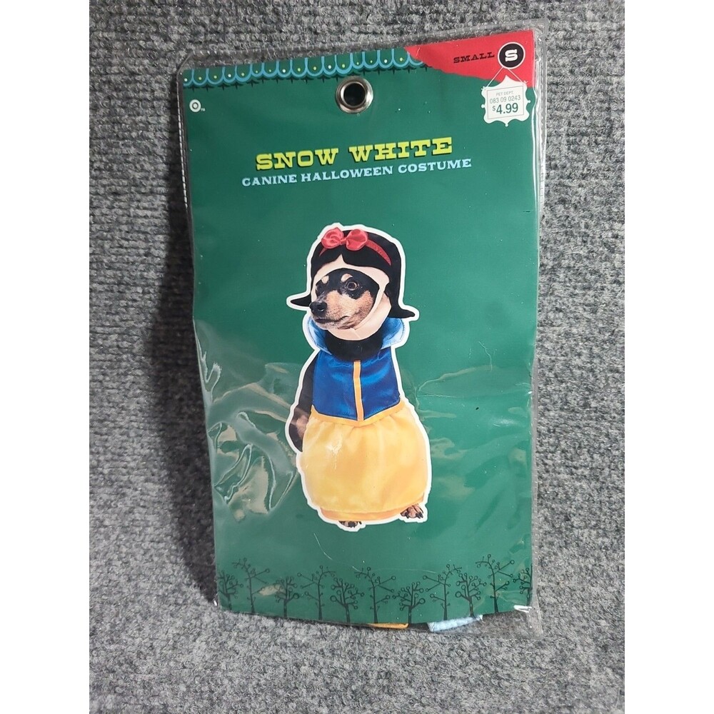 Snow White Pet Costume Halloween Uniform Dress Up Cute Dog Funny Cosplay Party